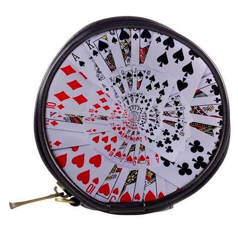 Poker Royal Flush All Suits Droste Spiral Mini Makeup Bag from ArtsNow.com Back