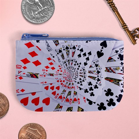 Poker Royal Flush All Suits Droste Spiral Mini Coin Purse from ArtsNow.com Front