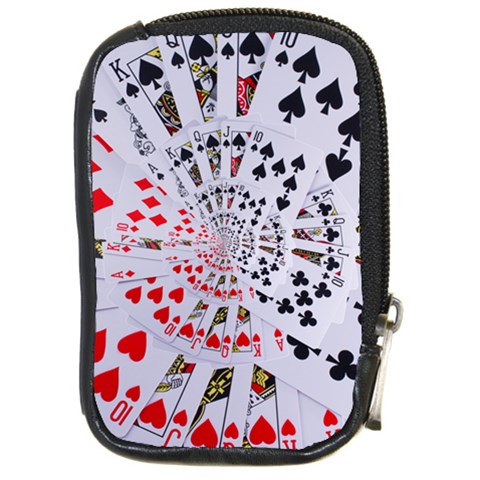 Poker Royal Flush All Suits Droste Spiral Compact Camera Leather Case from ArtsNow.com Front