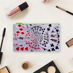 Poker Royal Flush All Suits Droste Spiral Cosmetic Bag (Small) from ArtsNow.com Front