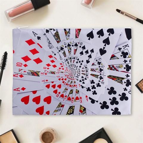 Poker Royal Flush All Suits Droste Spiral Cosmetic Bag (XL) from ArtsNow.com Front