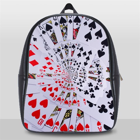 Poker Royal Flush All Suits Droste Spiral School Bag (Large) from ArtsNow.com Front