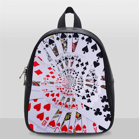 Poker Royal Flush All Suits Droste Spiral School Bag (Small) from ArtsNow.com Front