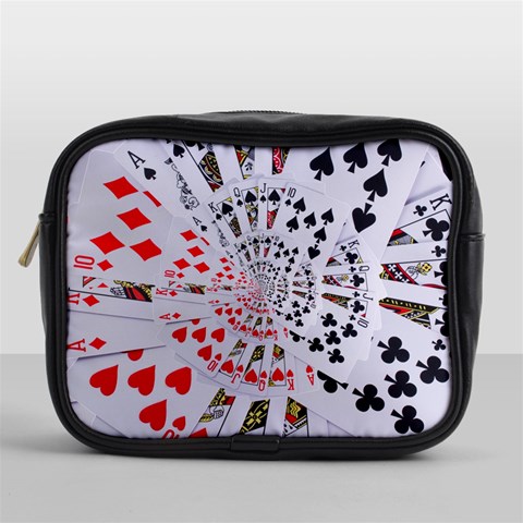 Poker Royal Flush All Suits Droste Spiral Mini Toiletries Bag (One Side) from ArtsNow.com Front