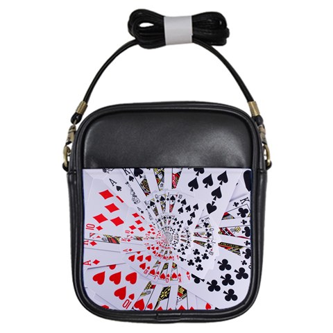 Poker Royal Flush All Suits Droste Spiral Girls Sling Bag from ArtsNow.com Front