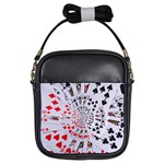 Poker Royal Flush All Suits Droste Spiral Girls Sling Bag