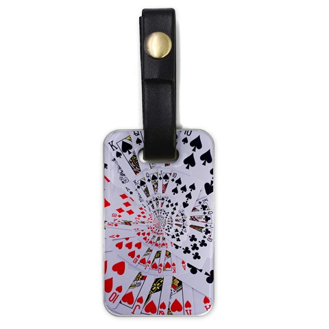 Poker Royal Flush All Suits Droste Spiral Luggage Tag (one side) from ArtsNow.com Front