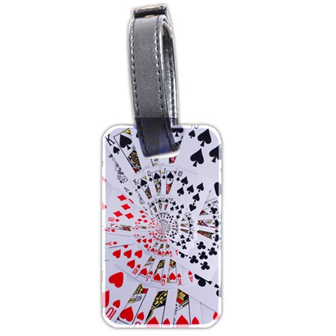 Poker Royal Flush All Suits Droste Spiral Luggage Tag (two sides) from ArtsNow.com Back