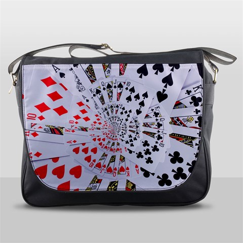 Poker Royal Flush All Suits Droste Spiral Messenger Bag from ArtsNow.com Front