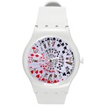 Poker Royal Flush All Suits Droste Spiral Round Plastic Sport Watch (M)