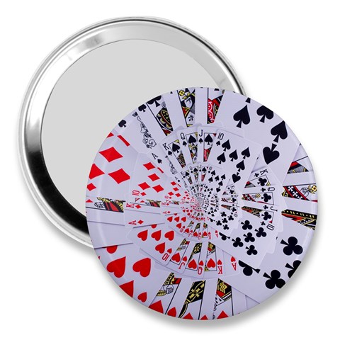 Poker Royal Flush All Suits Droste Spiral 3  Handbag Mirror from ArtsNow.com Front