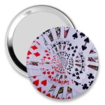 Poker Royal Flush All Suits Droste Spiral 3  Handbag Mirror