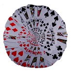 Poker Royal Flush All Suits Droste Spiral Large 18  Premium Round Cushion 