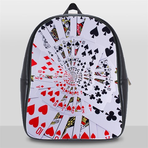 Poker Royal Flush All Suits Droste Spiral School Bag (XL) from ArtsNow.com Front