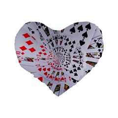 Poker Royal Flush All Suits Droste Spiral Standard 16  Premium Heart Shape Cushion  from ArtsNow.com Back