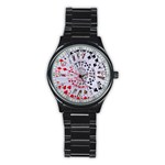 Poker Royal Flush All Suits Droste Spiral Stainless Steel Round Watch