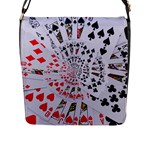 Poker Royal Flush All Suits Droste Spiral Flap Closure Messenger Bag (L)