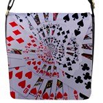 Poker Royal Flush All Suits Droste Spiral Flap Closure Messenger Bag (S)