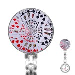 Poker Royal Flush All Suits Droste Spiral Stainless Steel Nurses Watch