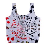 Poker Royal Flush All Suits Droste Spiral Full Print Recycle Bag (L)