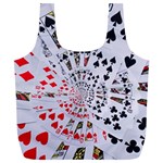 Poker Royal Flush All Suits Droste Spiral Full Print Recycle Bag (XL)