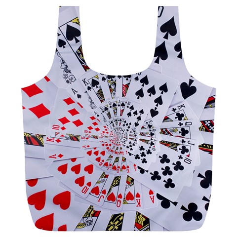 Poker Royal Flush All Suits Droste Spiral Full Print Recycle Bag (XL) from ArtsNow.com Back