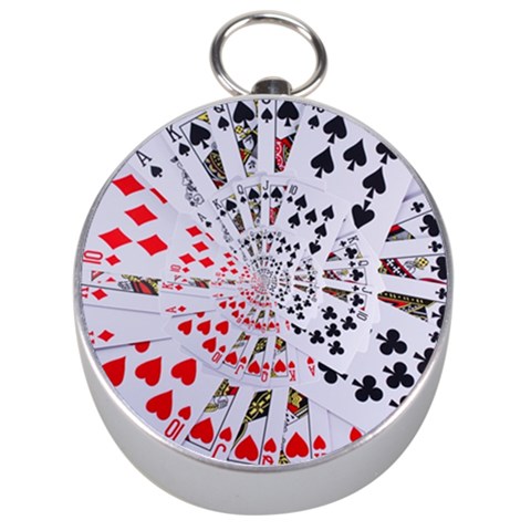 Poker Royal Flush All Suits Droste Spiral Silver Compass from ArtsNow.com Front