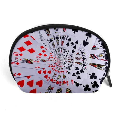 Poker Royal Flush All Suits Droste Spiral Accessory Pouch (Large) from ArtsNow.com Front