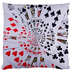 Poker Royal Flush All Suits Droste Spiral Large Flano Cushion Case (Two Sides) from ArtsNow.com Front