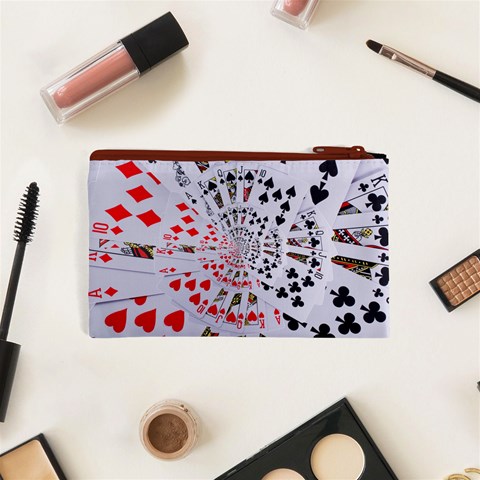 Poker Royal Flush All Suits Droste Spiral Cosmetic Bag (XS) from ArtsNow.com Back