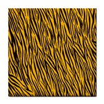 Yellow Zebra Stripes Tile Coaster