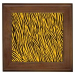 Yellow Zebra Stripes Framed Tile