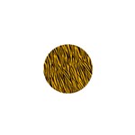 Yellow Zebra Stripes 1  Mini Button