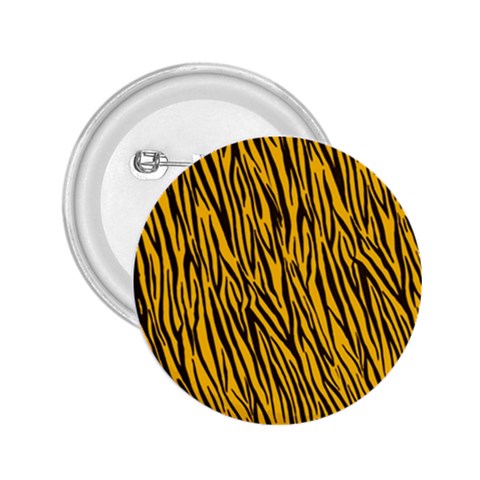 Yellow Zebra Stripes 2.25  Button from ArtsNow.com Front