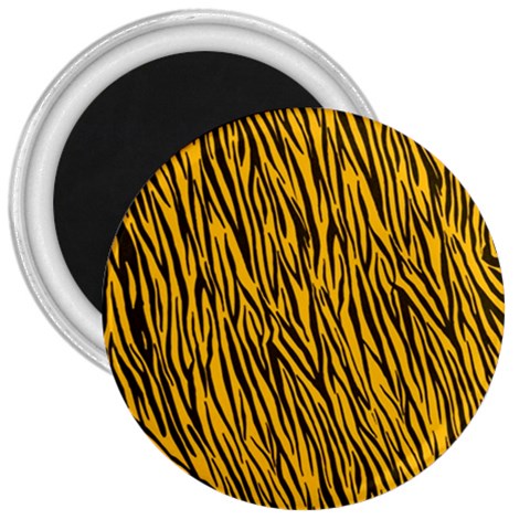 Yellow Zebra Stripes 3  Magnet from ArtsNow.com Front