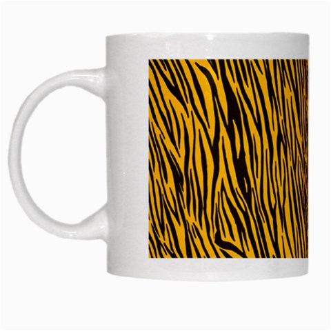 Yellow Zebra Stripes White Mug from ArtsNow.com Left