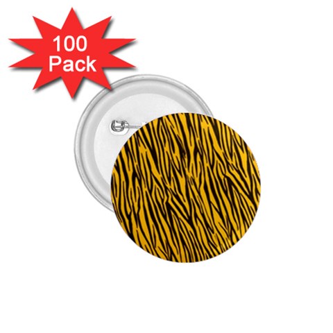 Yellow Zebra Stripes 1.75  Button (100 pack)  from ArtsNow.com Front