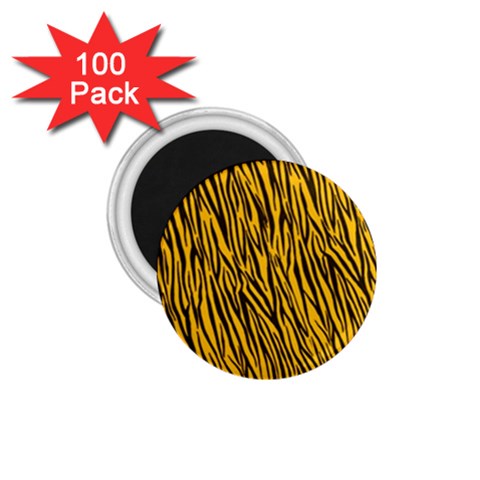 Yellow Zebra Stripes 1.75  Magnet (100 pack)  from ArtsNow.com Front