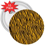 Yellow Zebra Stripes 3  Button (10 pack)