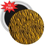 Yellow Zebra Stripes 3  Magnet (10 pack)