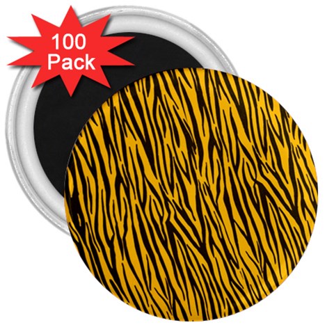 Yellow Zebra Stripes 3  Magnet (100 pack) from ArtsNow.com Front