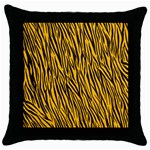 Yellow Zebra Stripes Throw Pillow Case (Black)