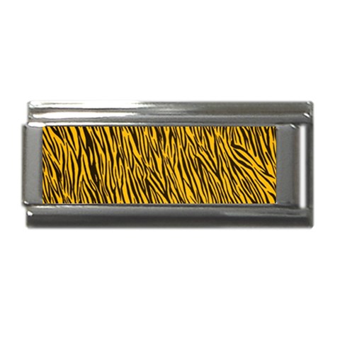 Yellow Zebra Stripes Superlink Italian Charm (9mm) from ArtsNow.com Front