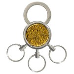 Yellow Zebra Stripes 3-Ring Key Chain