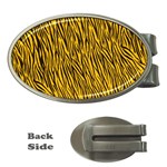 Yellow Zebra Stripes Money Clip (Oval)