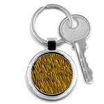 Yellow Zebra Stripes Key Chain (Round)