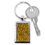 Yellow Zebra Stripes Key Chain (Rectangle)