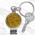 Yellow Zebra Stripes Nail Clippers Key Chain