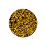 Yellow Zebra Stripes Rubber Round Coaster (4 pack)