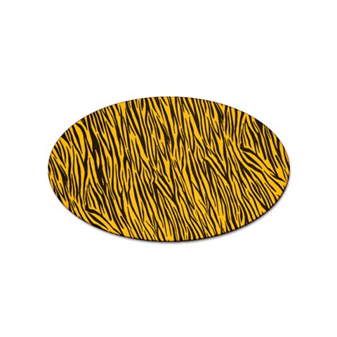 Yellow Zebra Stripes Sticker (Oval) from ArtsNow.com Front